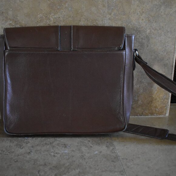 Vintage Leather Bag Laptop Genuine Messenger Men's Briefcase Satchel Brown Bag - Picture 4 of 16